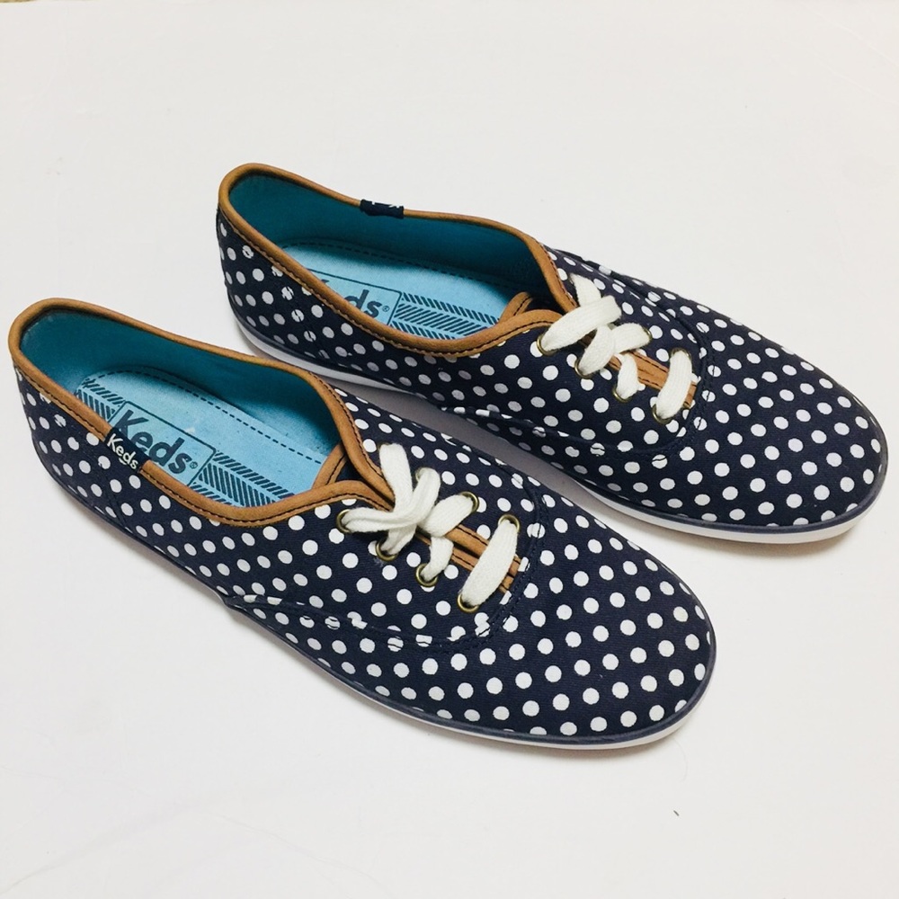 Keds | polka dot sneakers | blue/white | size 7.5 - Picture 2 of 5